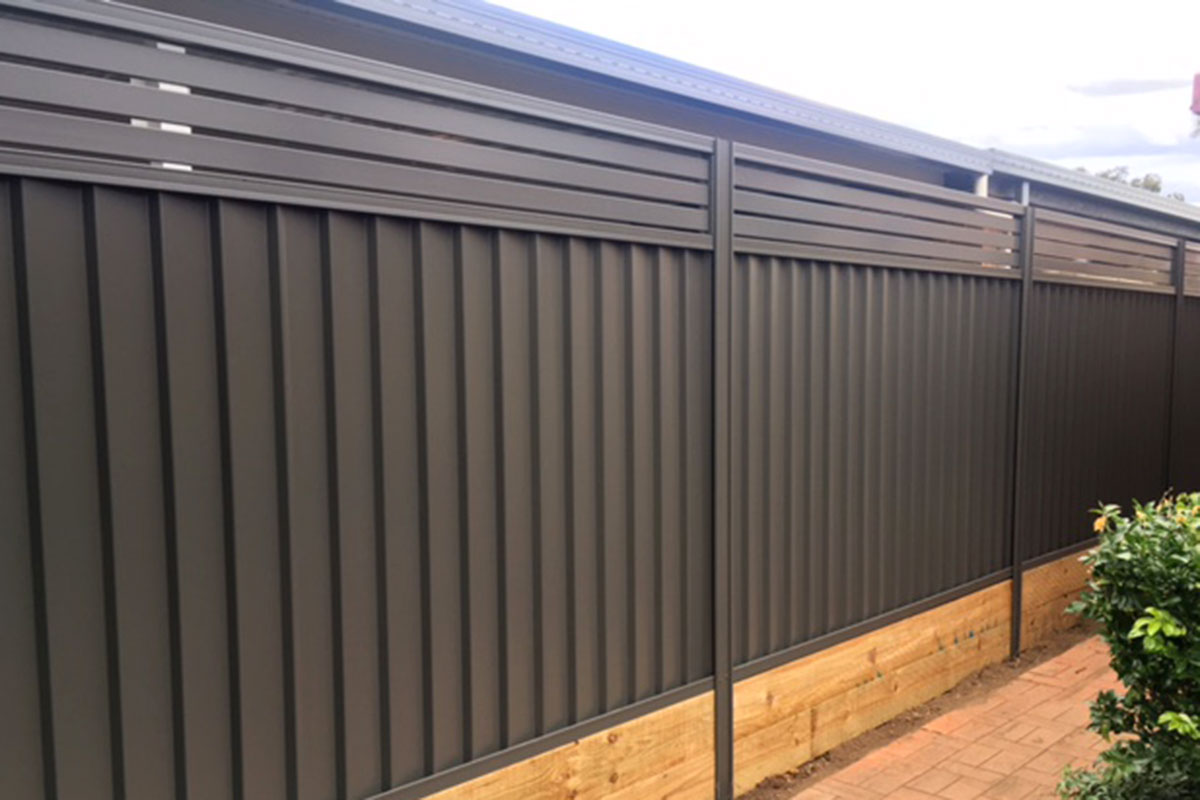 grey color bond fence