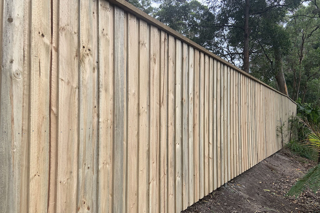 slat timber fence central coast